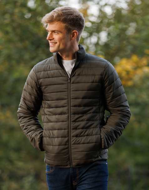 French Connection Superlight funnel neck puffer jacket in khaki - view 1