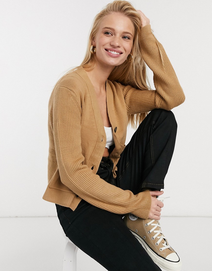 French Connection - Superzacht cropped vest in camel-Bruin