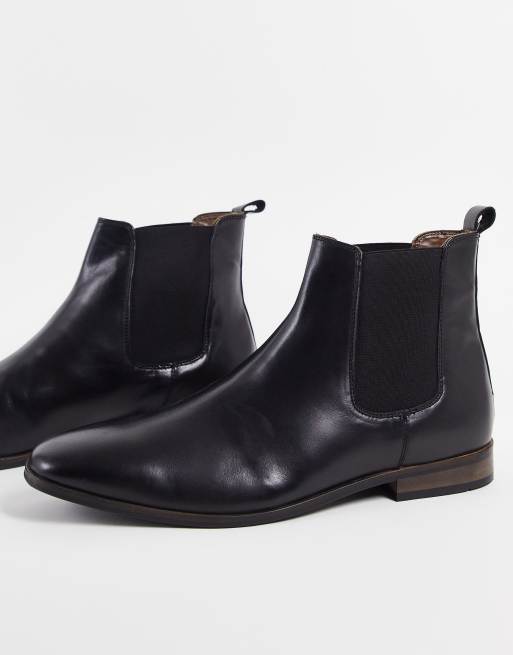 French Connection – Svarta chelseaboots i läder