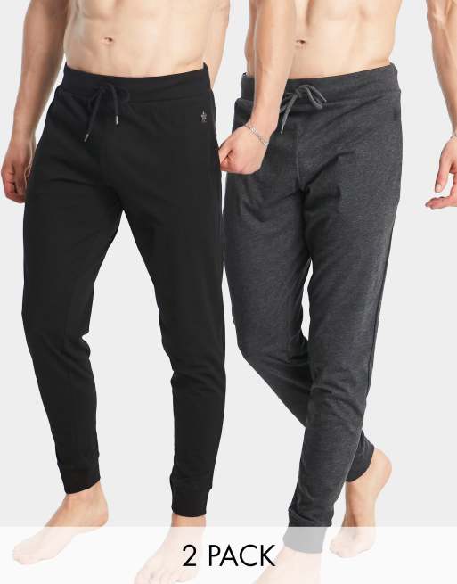 French Connection – Svarta och mörkgrå mysbyxor, 2-pack