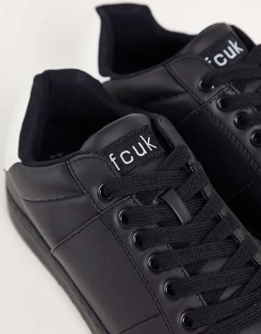 French Connection – Svarta och vita sneakers med kontrasterande hälkappa, 3 av 4