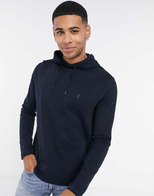 French Connection - Sweat à capuche à manches longues - Bleu marine