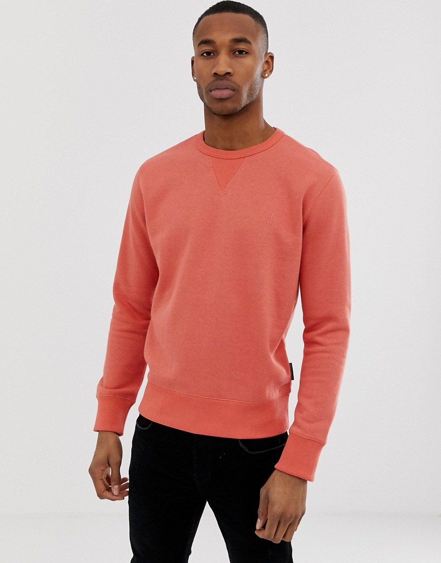 French Connection – Sweatshirt med rund halsringning och logga-Orange
