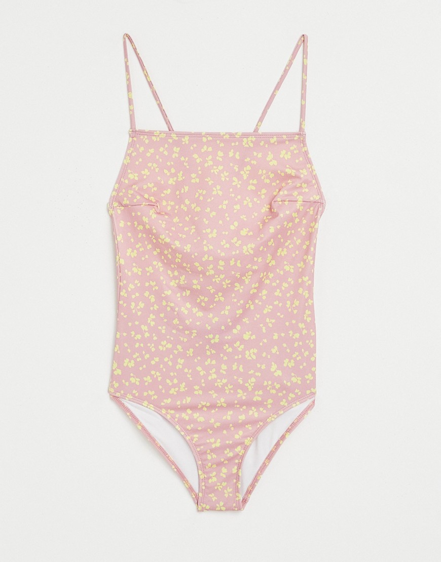 French Connection swimsuit in pink floral