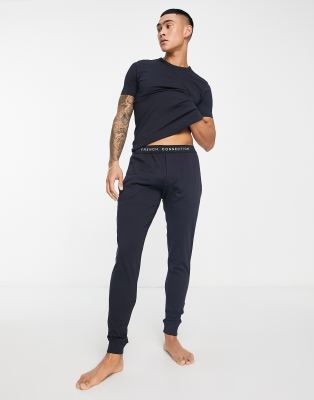 French Connection t shirt and lounge pants set in black