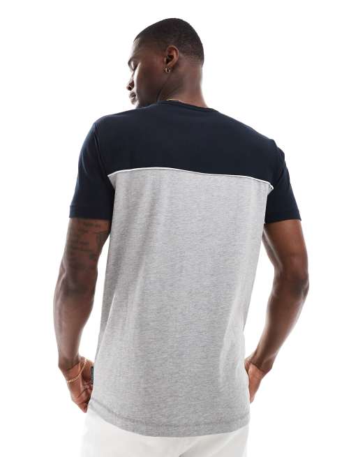 French Connection - T-shirt bicolore avec passepoil - Bleu marine/gris clair chiné, 4 de 4