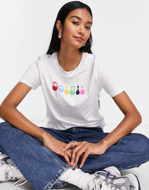 French Connection - T-shirt en jersey à imprimé Soleil - Blanc