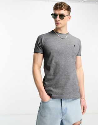 French Connection pique t-shirt in navy - ASOS Price Checker
