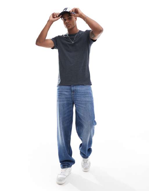 French Connection - T-shirt girocollo color blu navy mélange