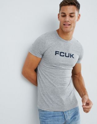 French Connection T-shirt med Fcuk logga-Grå
