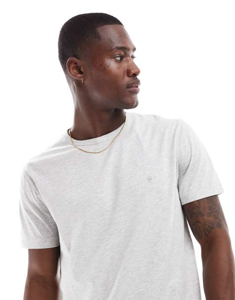 French Connection - T-shirt met ronde hals in gemêleerd ecru - view 1