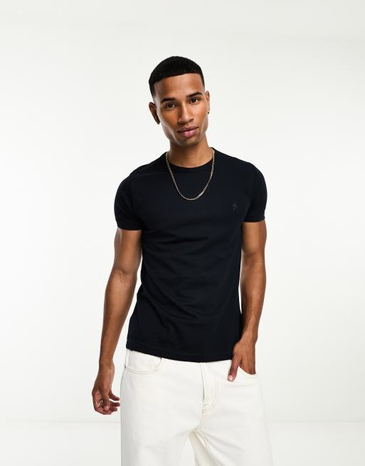 French Connection - T-shirt met ronde hals in marineblauw