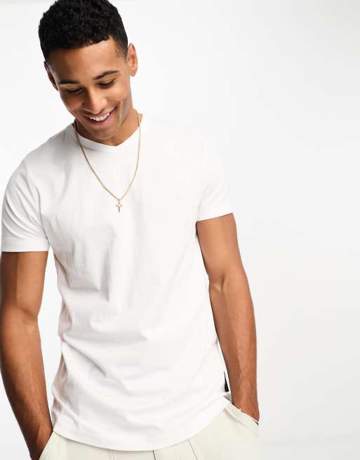 French Connection - T-shirt met V-hals in wit