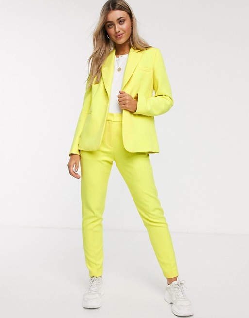 French Connection tailored blazer in lemon tonic