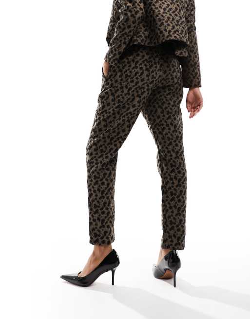 Leopard Print Jacquard Pant