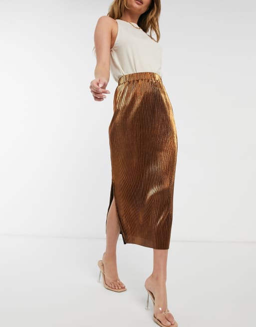 Metallic pleated 2025 skirt french connection