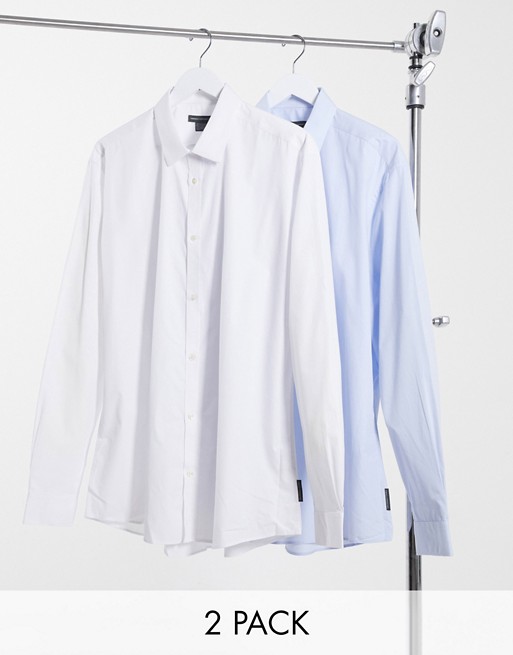 French Connection Tall 2 pack slim fit formal shirt