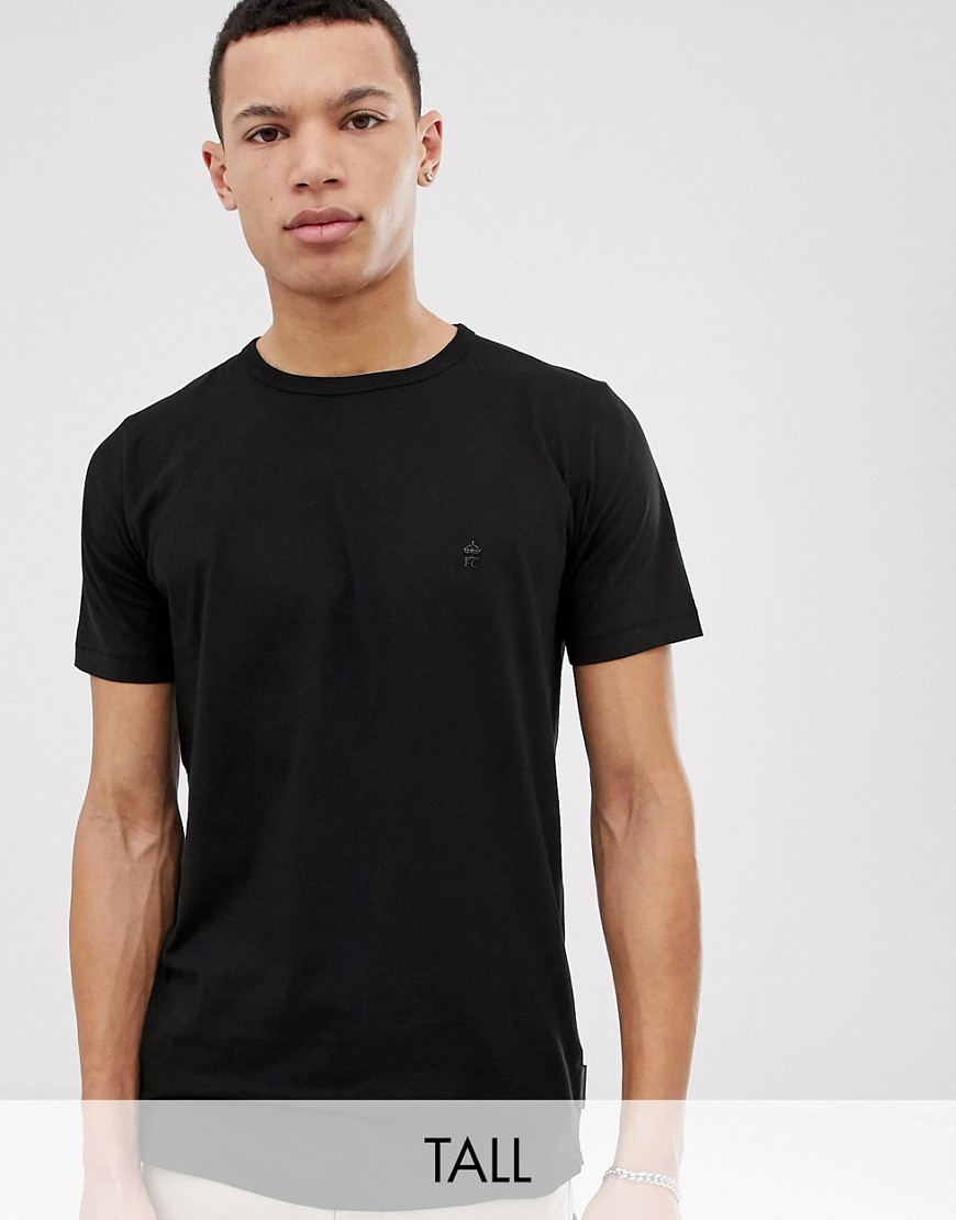 French Connection Tall basic crew neck t-shirt-Black