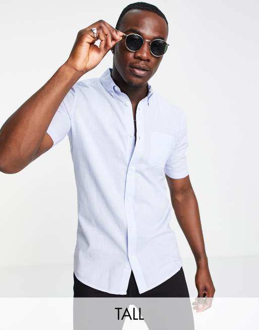 French Connection Tall - Camicia a maniche corte in lino