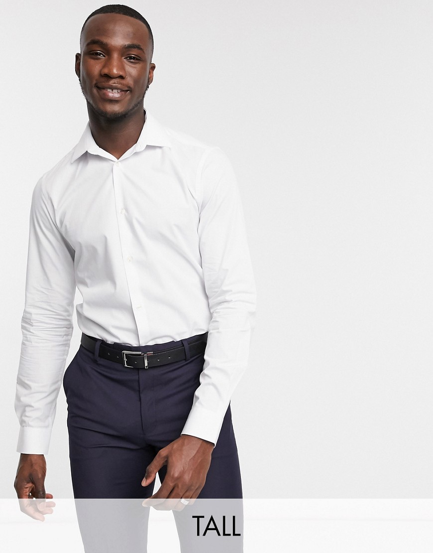 French Connection TALL - Camicia slim in popeline-Bianco