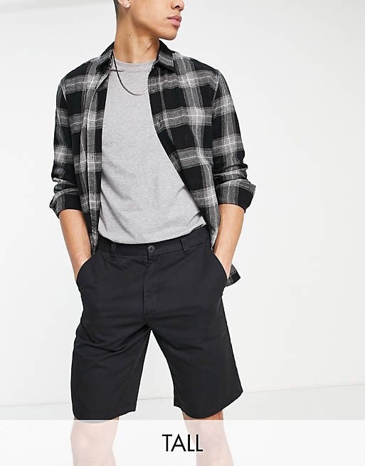 French Connection Tall chino shorts in black