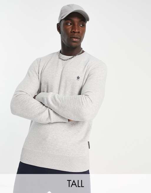 French Connection Tall crew neck sweatshirt in light gray