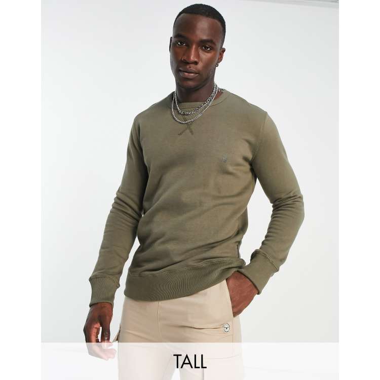 Khaki crew shop neck jumper