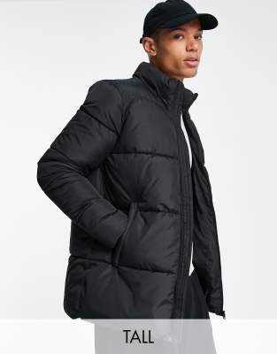 French Connection Tall Funnel Neck Puffer Jacket In Black