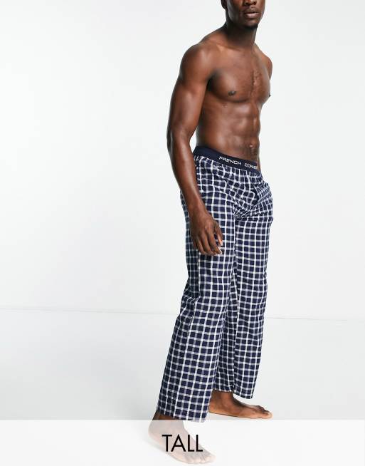 French Connection Tall – Gewebte Hose in Marineblau und Weiß