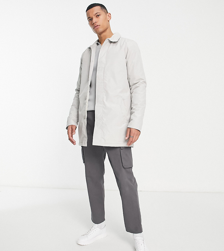 French Connection Tall lined classic mac in light grey-Neutral