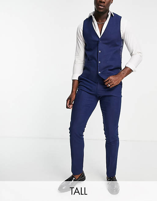 French Connection Tall linen slim fit suit trousers