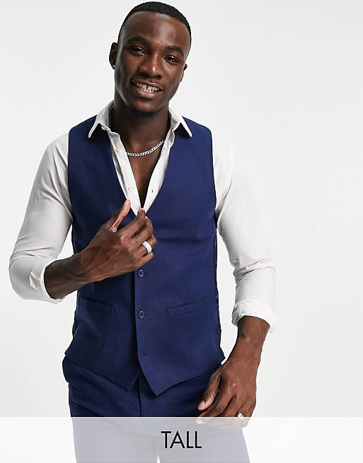 French Connection Tall linen slim fit waistcoat