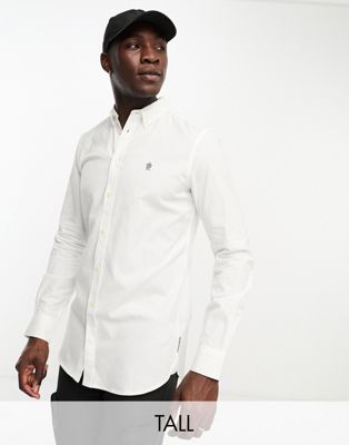French Connection Long Sleeve Oxford Shirt In White