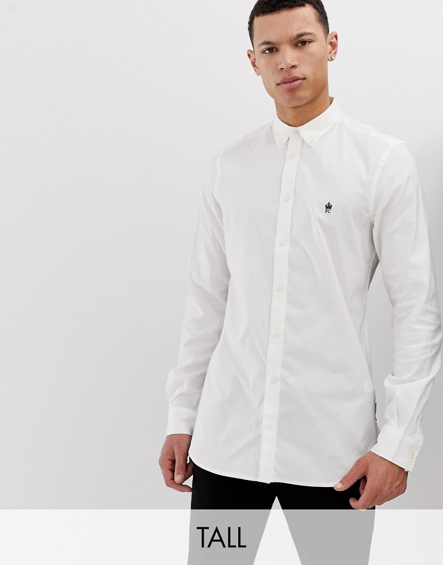 French Connection Tall long sleeve oxford shirt-White