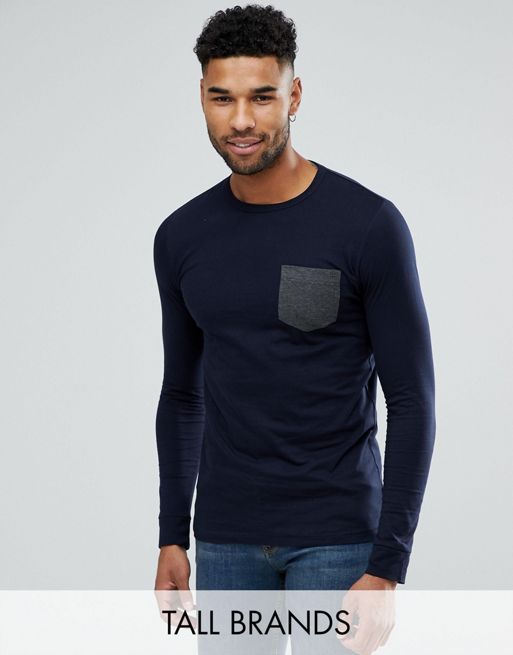 French Connection TALL Long Sleeve Pocket T-Shirt | ASOS