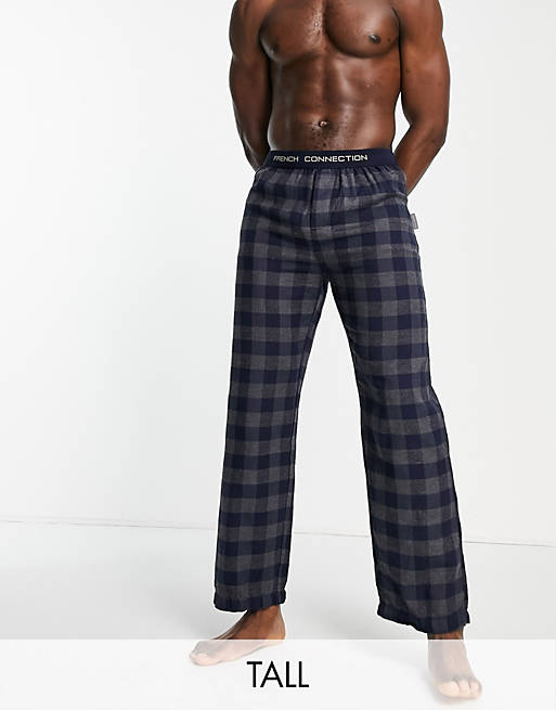 French Connection Tall lounge bottoms in blue check