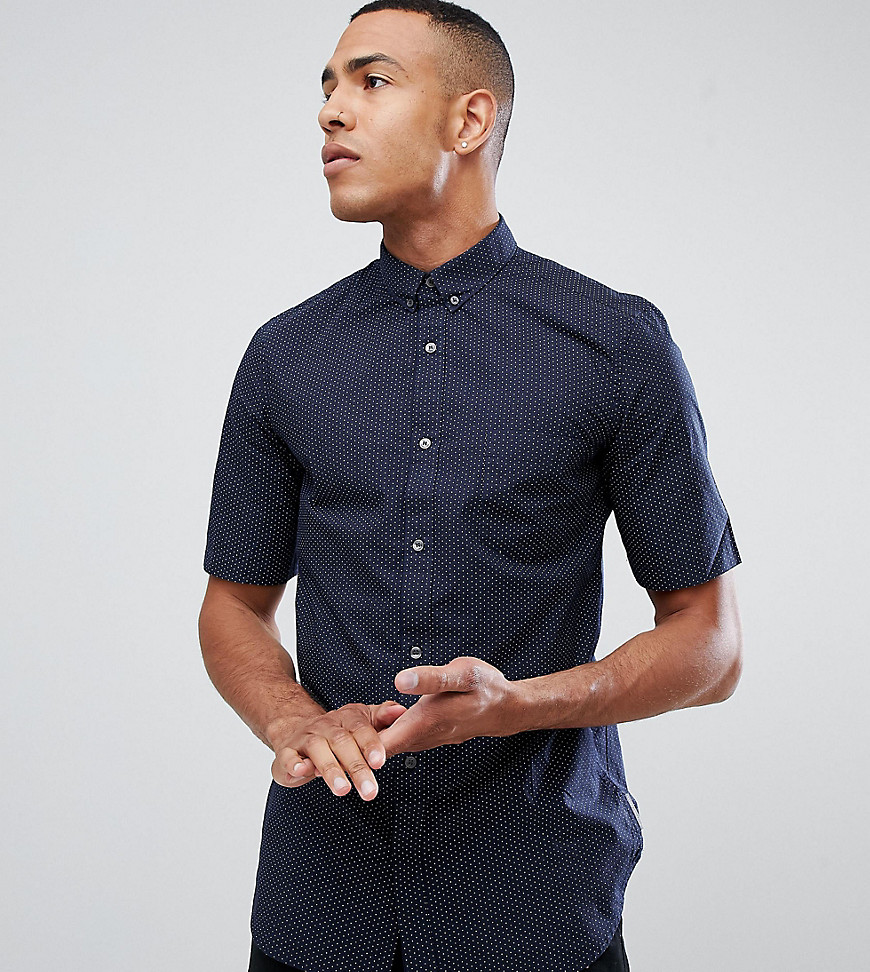 French Connection TALL Navy Dot Shirt