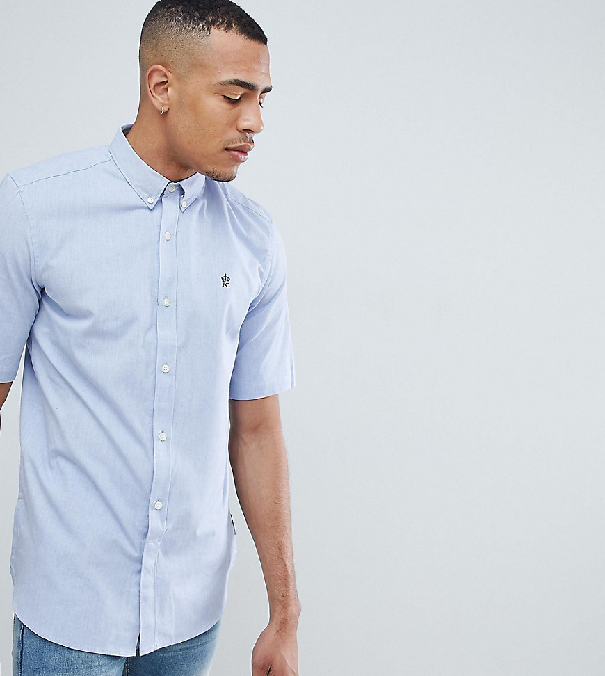 French Connection TALL Oxford Short Sleeve Shirt-Blue