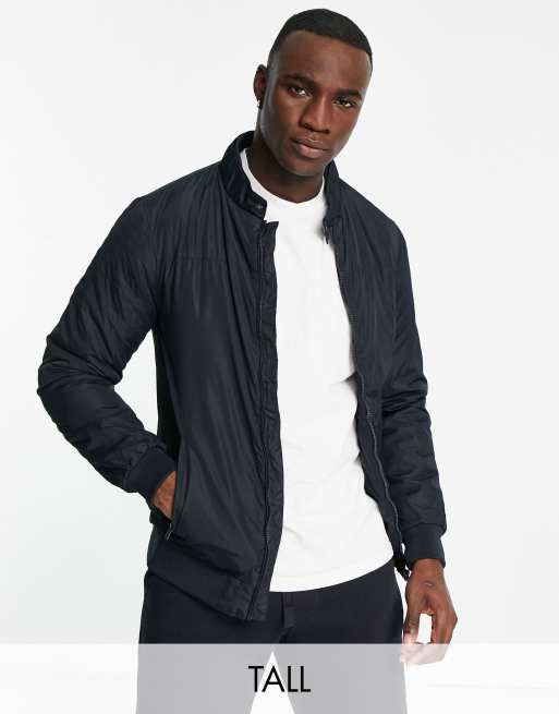 French Connection Tall padded bomber jacket in navy | ASOS