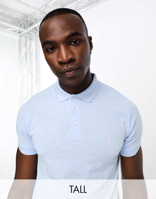 French Connection Tall polo in sky blue ASOS