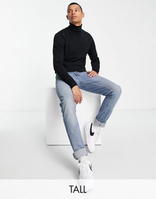 French Connection Tall roll neck jumper in black