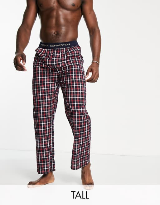 French Connection Tall – Rot karierte Lounge-Hose