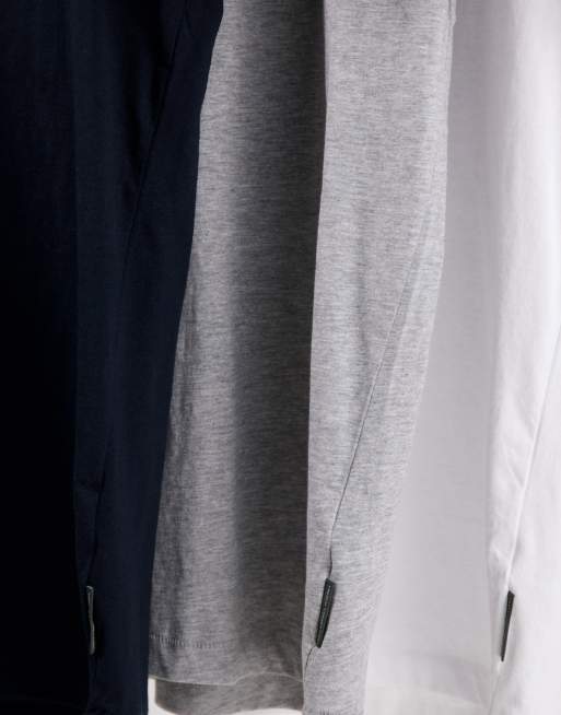 French Connection Tall - Set van 3 T-shirts in blauw, 4 van 4