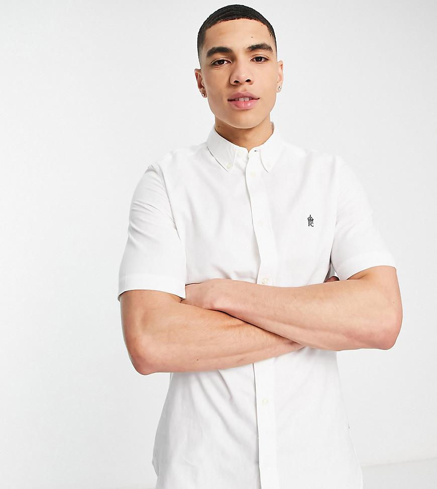 French Connection Tall short sleeve oxford shirt in white