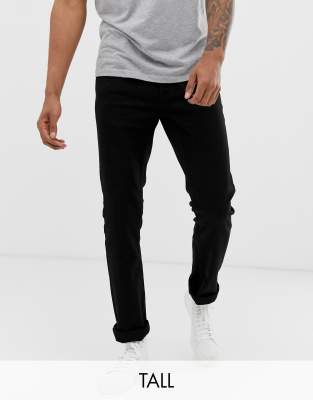 tall slim leg black trousers