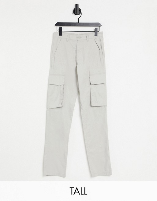 French Connection Tall slim fit cargo trousers in stone