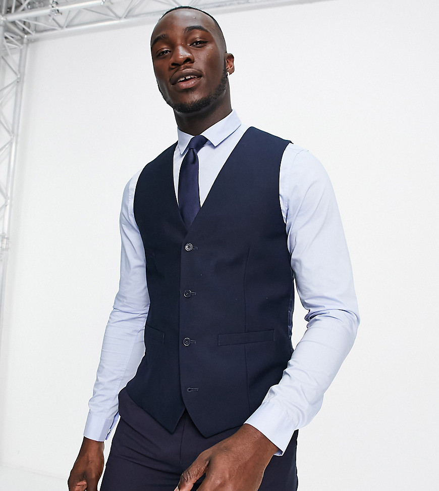 French Connection Tall Slim Fit Dinner Suit Vest-black