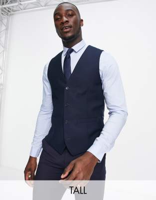 French Connection French Connection Tall slim fit dinner suit waistcoat in navy