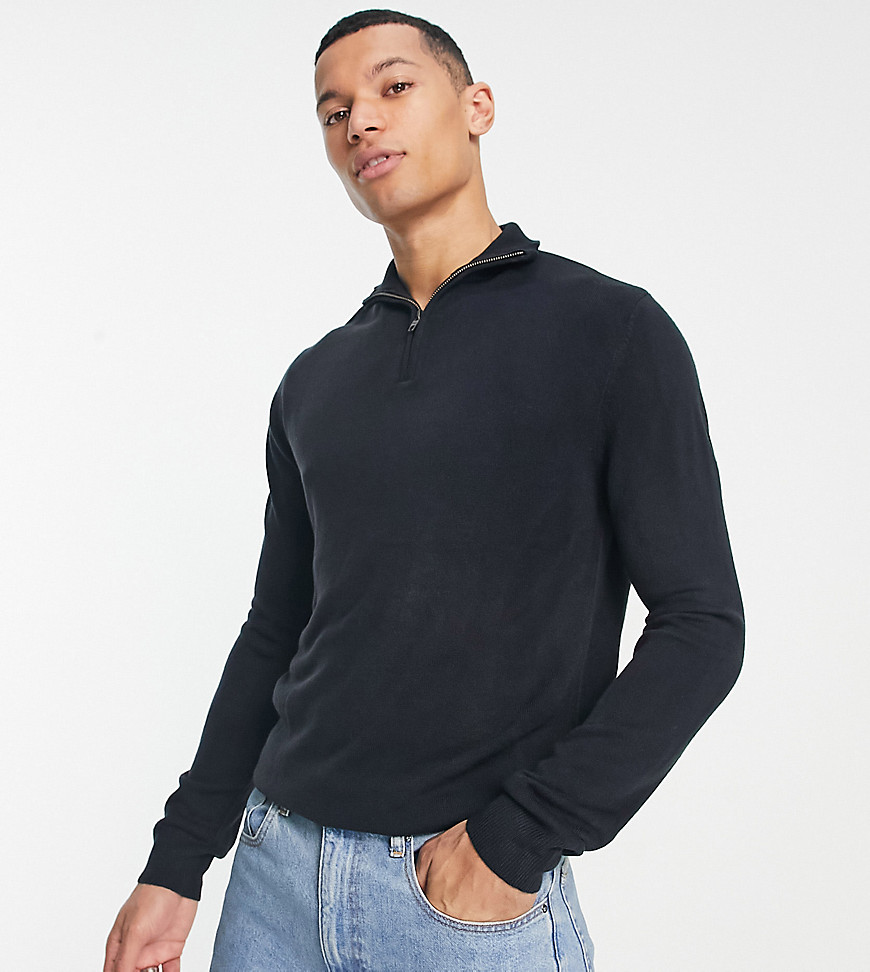 French Connection Tall Soft Touch Half Zip Sweater In Navy