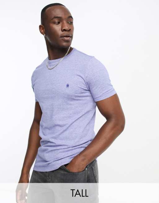 French Connection Tall - T-shirt met micro-streep in felblauw